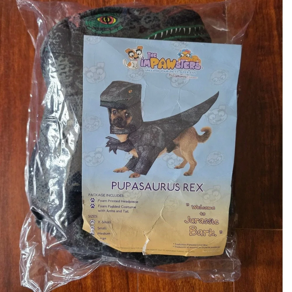 California Costumes Impawsters Pupasaurus Rex Dinosaur Dog Costume Grey Small